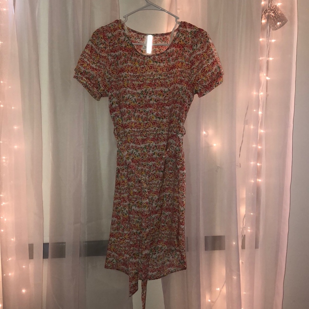 Orange and Pink floral dress